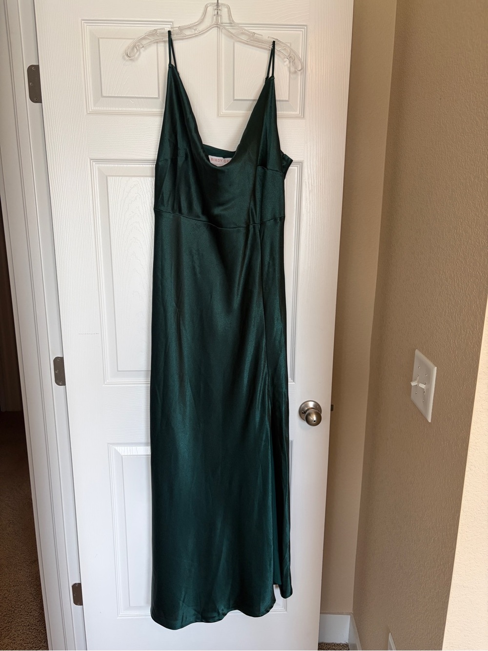 Birdy Grey Satin Formal Gown XXL Emerald Green Elegant Bridesmaid Z3